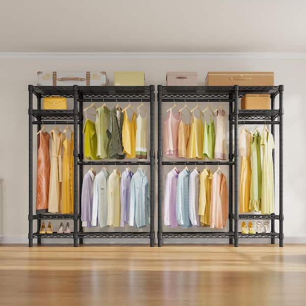 Black Metal Garment Clothes Rack 45 in. W x 71 in. H rack-552