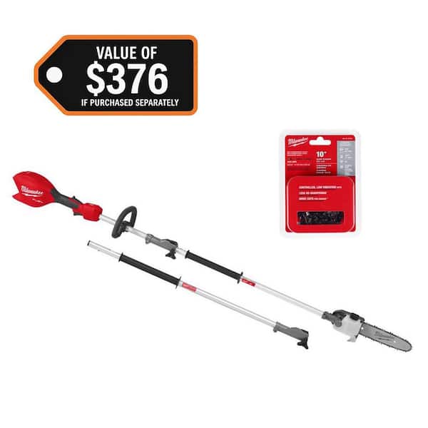 M18 FUEL 18V 10 in. Brushless Cordless Battery Powered Pole Saw with QUIK-LOK Attachment Capability & Extra Chain