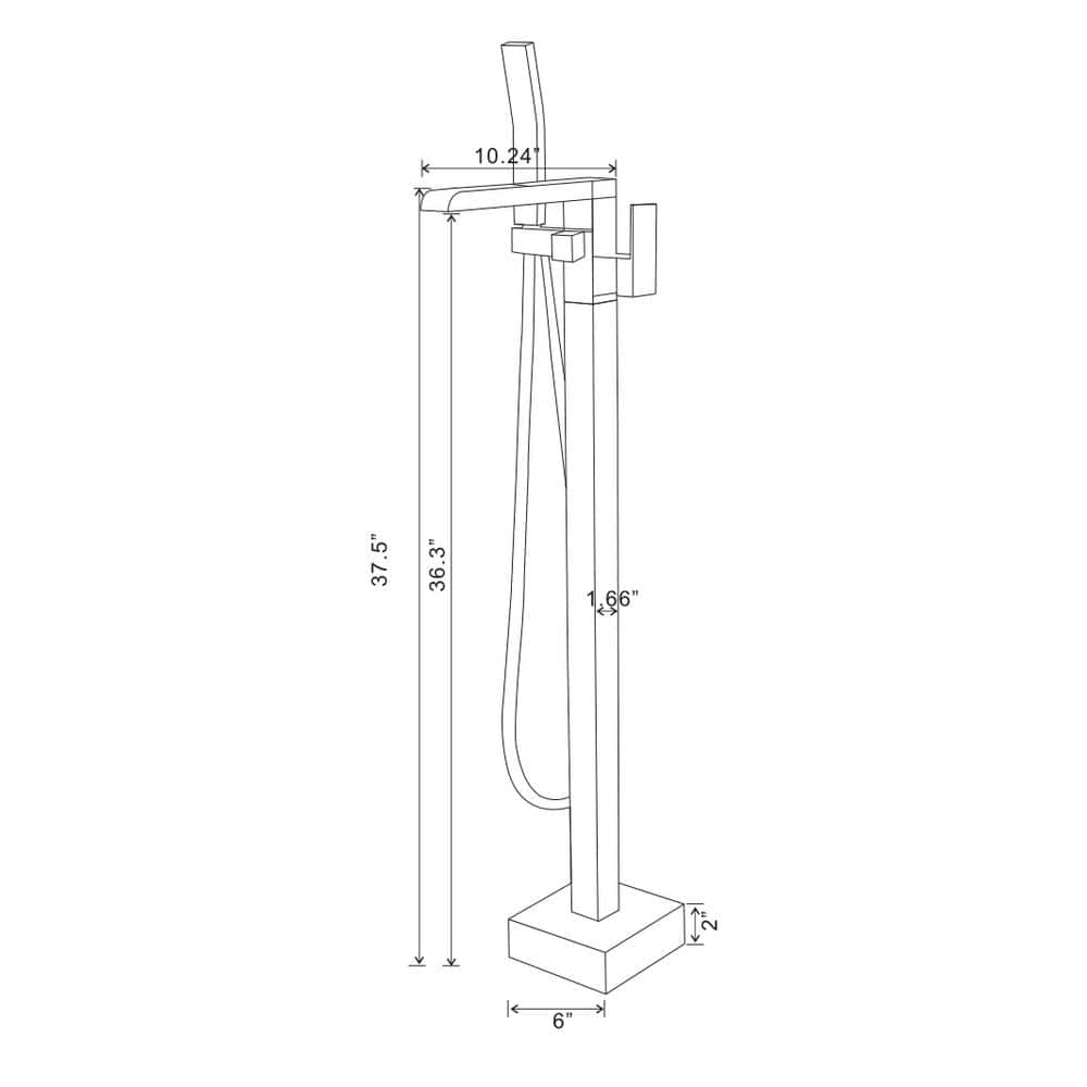 Matte Black Freestanding Floor Mount Tub Faucet with Hand Shower
