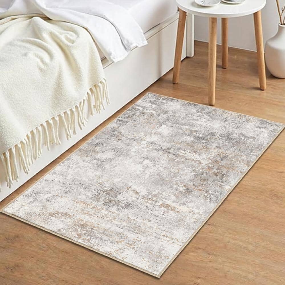 Frost 9 ft. x 12 ft. Gray/Golden Modern Abstract Area Rug - thumbnail 10