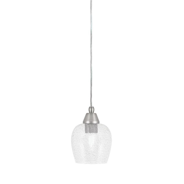 Unbranded Bryson 6 in. 1-Light Brushed Nickel Cord Pendant Light with 6 in. Smoke Bubble Glass Shade, no bulb included