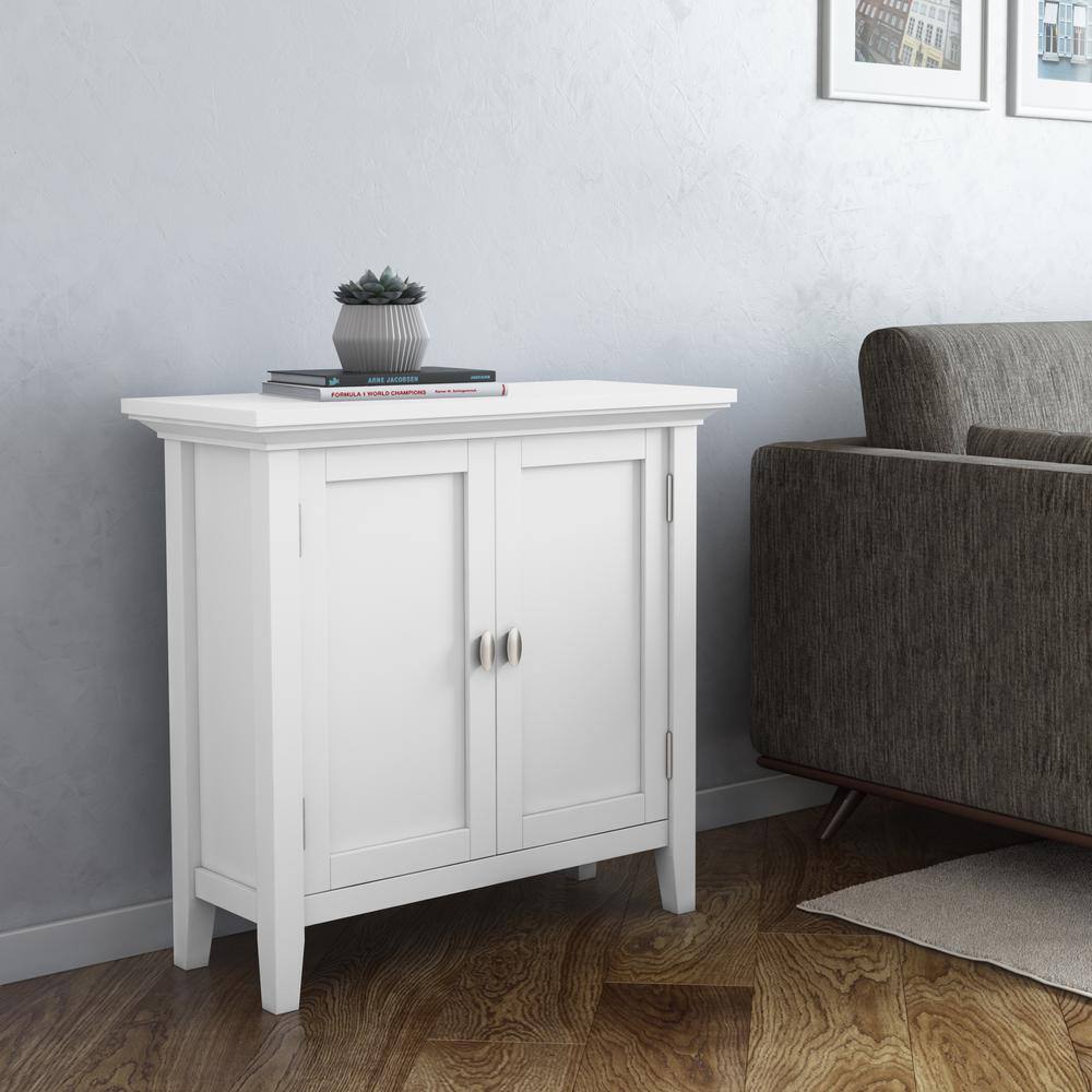 Redmond White Solid Wood Freestanding Office Cabinet with Adjustable Shelving