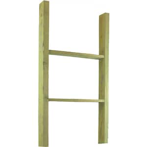 19 in. x 36 in. x 3 1/2 in. Barnwood Decor Collection Restoration Green Vintage Farmhouse 2-Rung Ladder