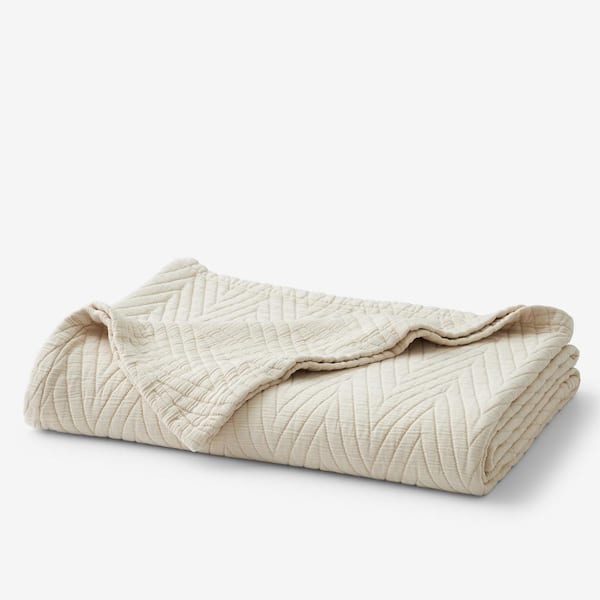 The Company Store Somerset Chevron Sand Cotton Full/Queen Blanket