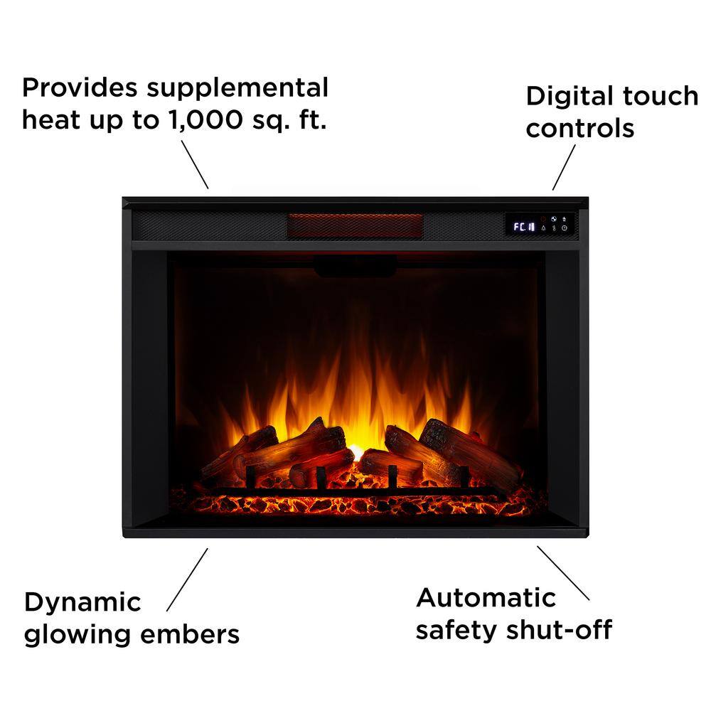 Centennial Grand Black Electric Fireplace with Mantel