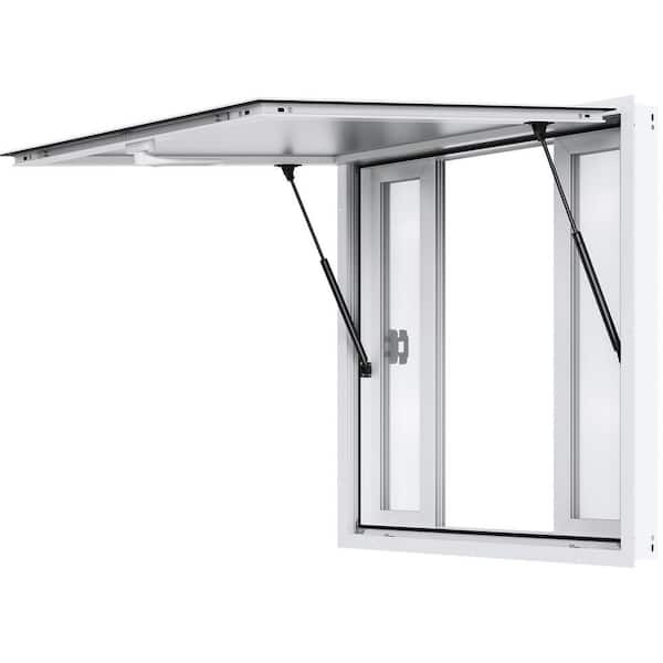 Concession Window 36in. x 36in., Aluminum Alloy Food Truck Service Window with 4 Horizontal Sliding Windows & Drag Hook