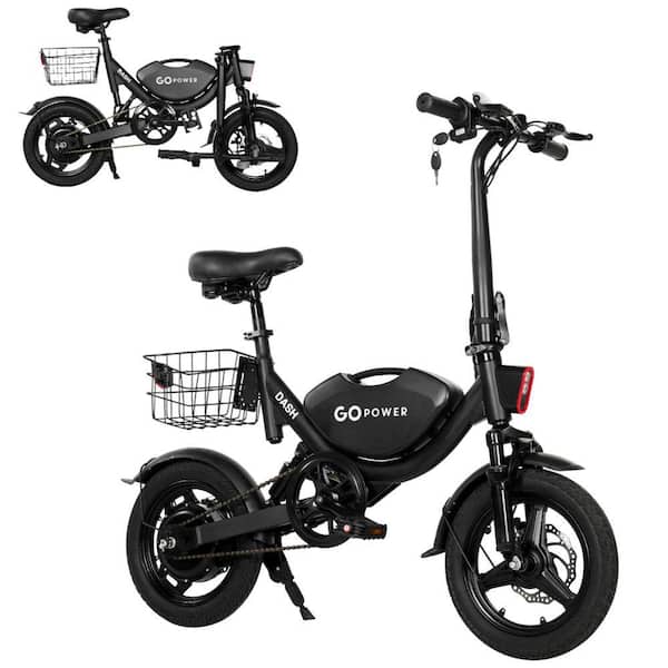 GoPowerBike GoDash Electric Bike, Compact Folding Adult Mini E-Bike, 400W Motor, 14in. Tires, Up to 30 Mile Range