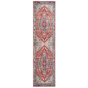 Vintage Persian Red/Blue 2 ft. x 12 ft. Oriental Runner Rug