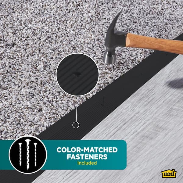 M-D Building Products 2 in. x 144 in. Matte Black Fluted Carpet