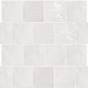 White 4 in. x 4 in. Polished and Honed Ceramic Mosaic Tile Sample