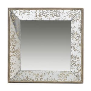 15.2 in. W x 15.2 in. H Square Vintage Style Wall Mounted Accent Mirror