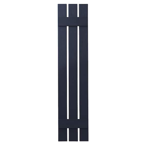 Ply Gem 12 in. x 47 in. Polypropylene 3-Board Open Board and Batten Shutters Pair in Dark Navy