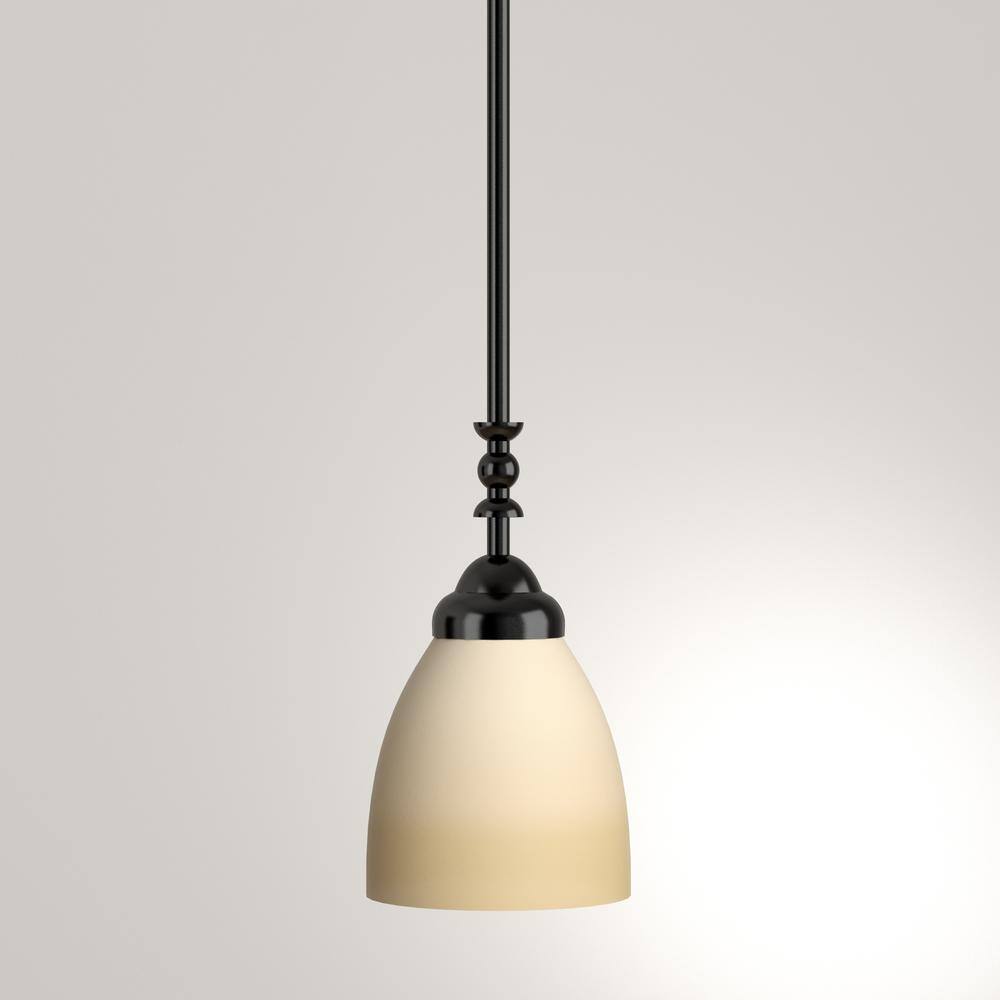 Apollo Mini Pendant Light with Bronze Finish and Amber Glass Shade