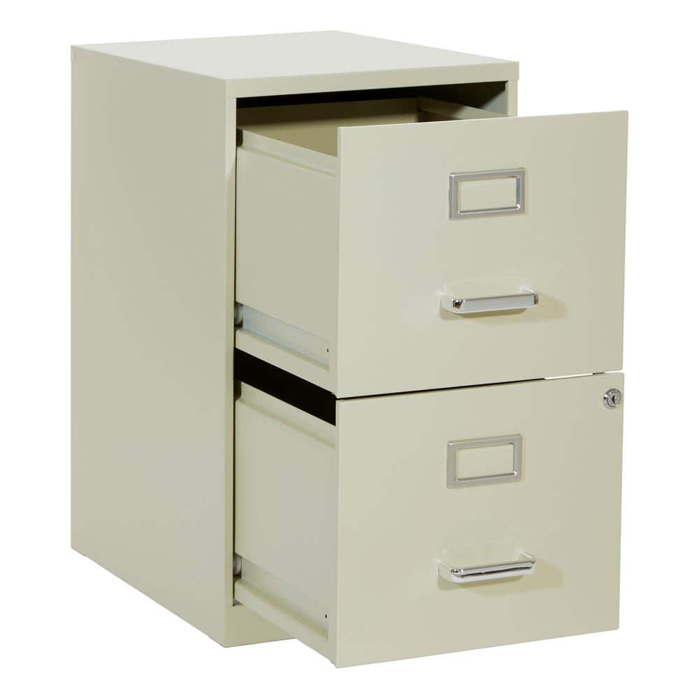 Tan Vertical 2-Drawer Lockable Metal File Cabinet