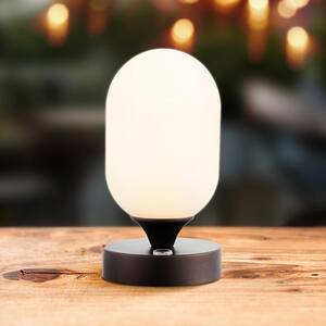 Eli 8 in. Oil Rubbed Bronze/White Bohemian Farmhouse Iron Rechargeable Integrated LED Table Lamp