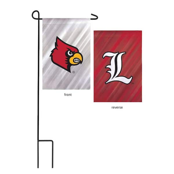 1 ft. x 1-1/2 ft. University of Louisville 2-Sided Garden Flag with 3-2/3 ft. Metal Flagpole