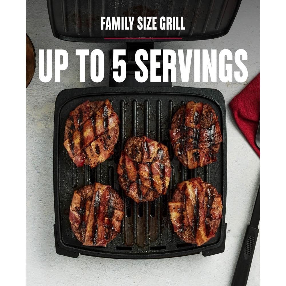 Black 5-Serving Submersible Grill with Adjustable Temperature Control