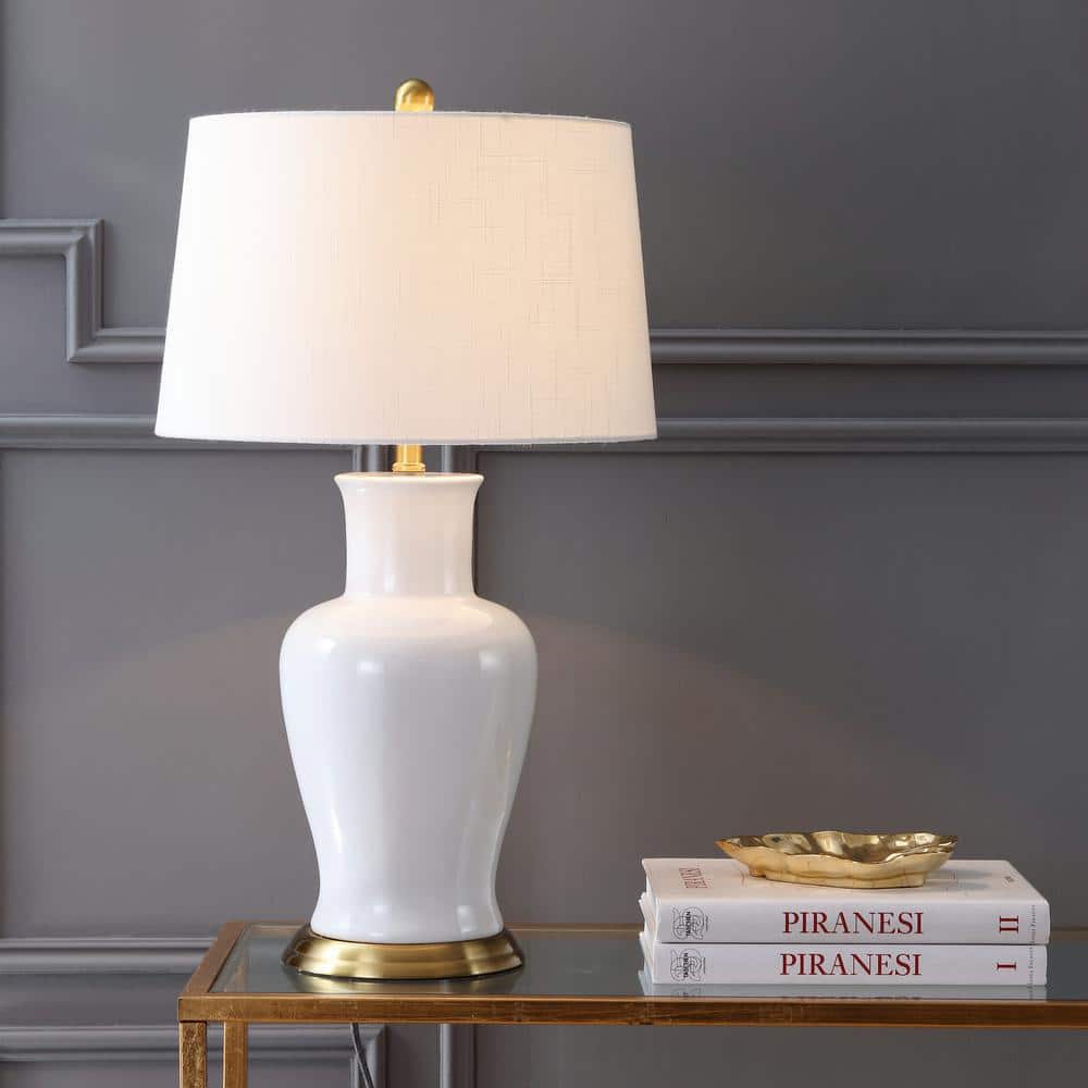 White Gold Ceramic Table Lamp Jyl4026a, 29 Inch Tall Table Lamps