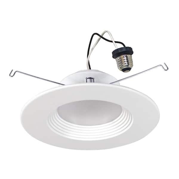 Sylvania 5 in. or 6 in. Selectable CCT Integrated LED Retrofit White Recessed Light Baffle Trim with Germ Fighting Technology