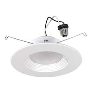 5 in. or 6 in. Selectable CCT Integrated LED Retrofit White Recessed Light Baffle Trim with Germ Fighting Technology