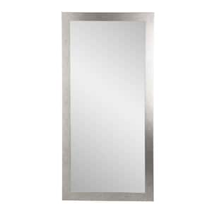 Medium Silver/Black Modern Mirror (32 in. H X 71 in. W)