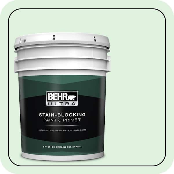 BEHR ULTRA 5 gal. #P400-1 Mischievous Semi-Gloss Enamel Exterior Paint & Primer