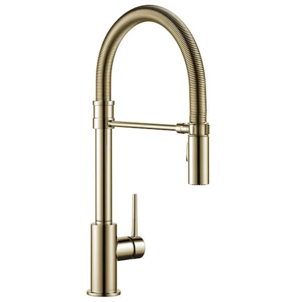 Trinsic Polished Nickel 19.63 in. H Pull Down Sprayer Kitchen Faucet with 360° Spout Swivel