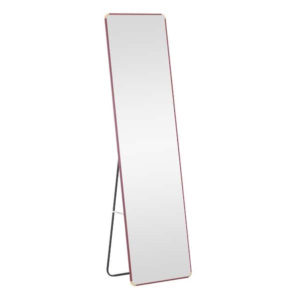 Tatahance 16.5 in. W x 60 in. H Rectangle Red Sandalwood Framed Floor Standing Full-Length Mirror