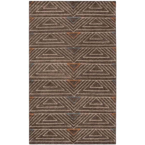 Stone Wash 5 ft. x 8 ft. Dark Brown/Multi Tribal Area Rug