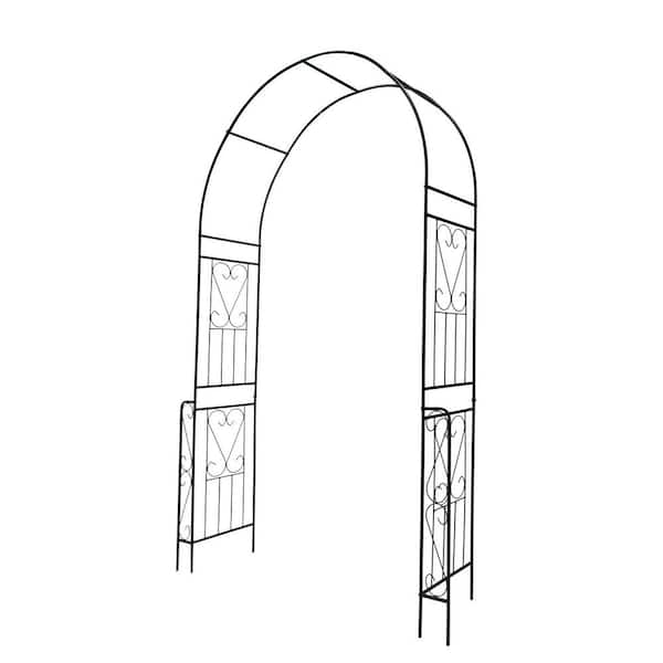 Tunearary 94 .5 in. H Metal Garden Arch, Climbing Plant Trellis, Rose Arch Outdoor Arch, Outdoor Wedding Party, White