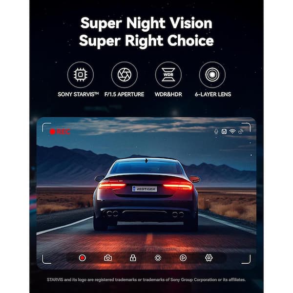 3 Channel Dash Cam Front And Rear Inside, 1080P Camera For Cars With IR Night Vision Loop Recording G Sensor 049sa04 127d