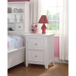 Lacey White 2-Drawer 16 in. W Nightstand