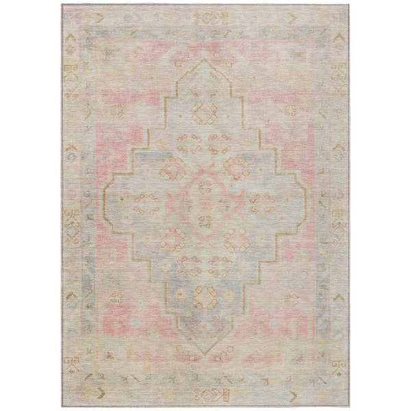 Chantille Machine Washable Indoor/Outdoor Abstract ACN1918 Pink 5 ft. x 7 ft. 6 in. Area Rug