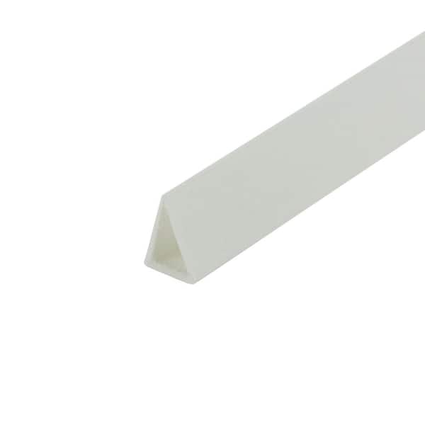 Outwater 1/2 in. D x 5/16 in. W x 96 in. L White Styrene Plastic U-Channel Moulding Fits 1/4 in. Board, (13-Pack)