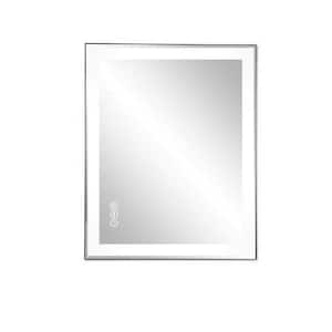 24 in. W. x 32 in. H Rectangular Framed Wall Bathroom Vanity Mirror in Glass with Front and Backlit LED