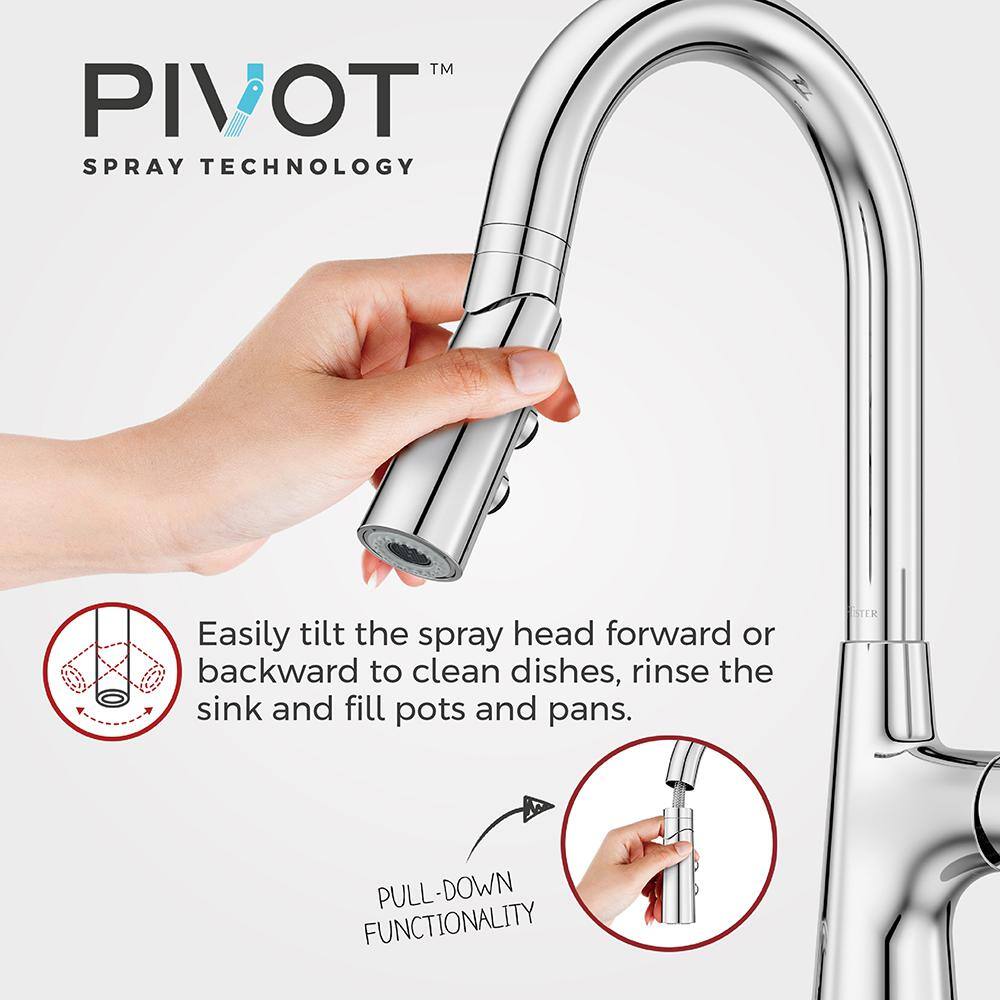 Tasso Polished Chrome Pull-Down Kitchen Faucet with Soap Dispenser