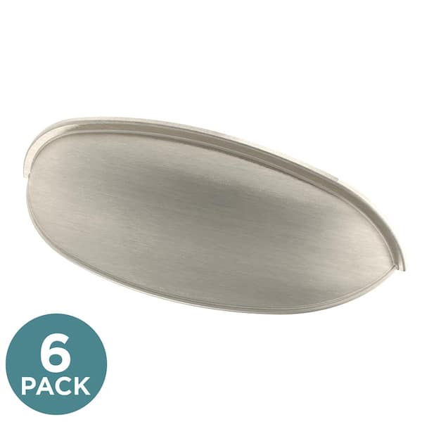 Liberty Liberty Dual Mount 2-1/2 or 3 in. (64/76 mm) Satin Nickel Cabinet Drawer Cup Pull (6-Pack)