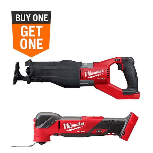 M18 FUEL 18V Lithium-Ion Brushless Cordless Super Sawzall Orbital Reciprocating Saw W/M18 FUEL Oscillating Multi-Tool