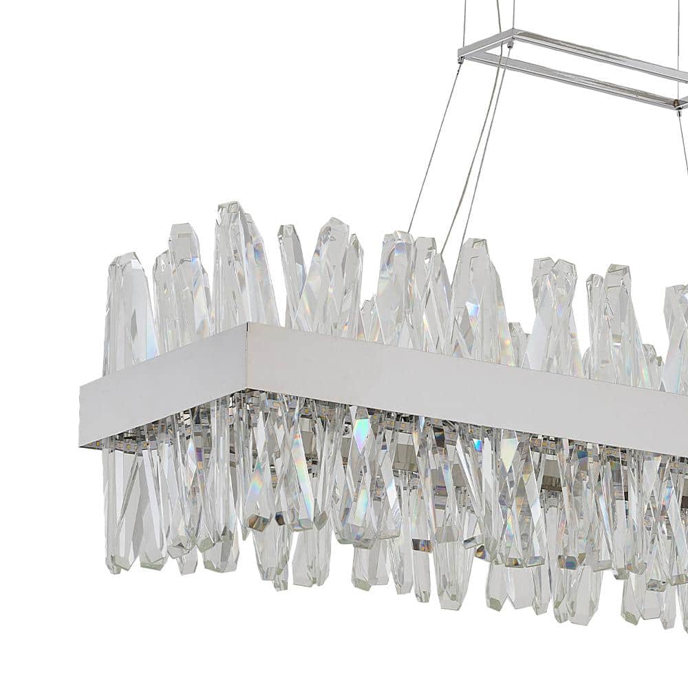 Bethel 40" Chrome LED Chandelier with Crystal Accents