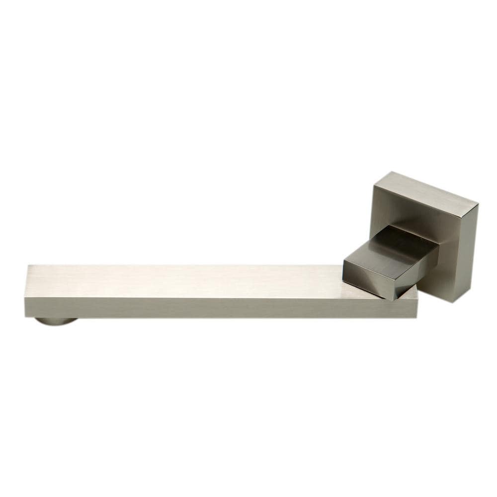 Brushed Nickel Square Folding Wall-Mount Tub Spout