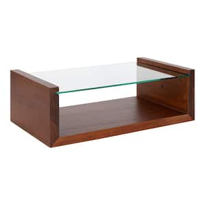 Holt 6 in. x 18 in. x 6 in. x Walnut Brown Wood Floating Decorative Wall Shelf with Brackets