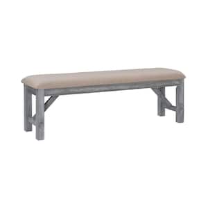 Krause Weathered Grey 60"W x 16.25"D x 20" Upholstered Bench