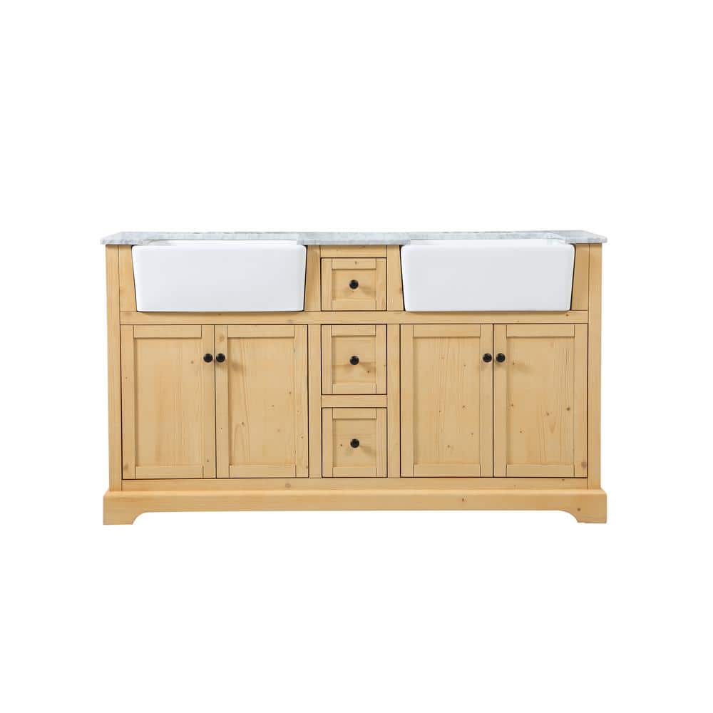 Timeless Home 60 in. W x 22 in. D x 34.75 in. H Double Bathroom Vanity Side