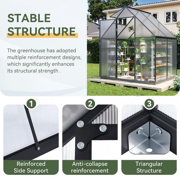 ビニールハウス Sizzim 6 ft. W x 4 ft. D x 6.5 ft. H Greenhouse for Outdoors