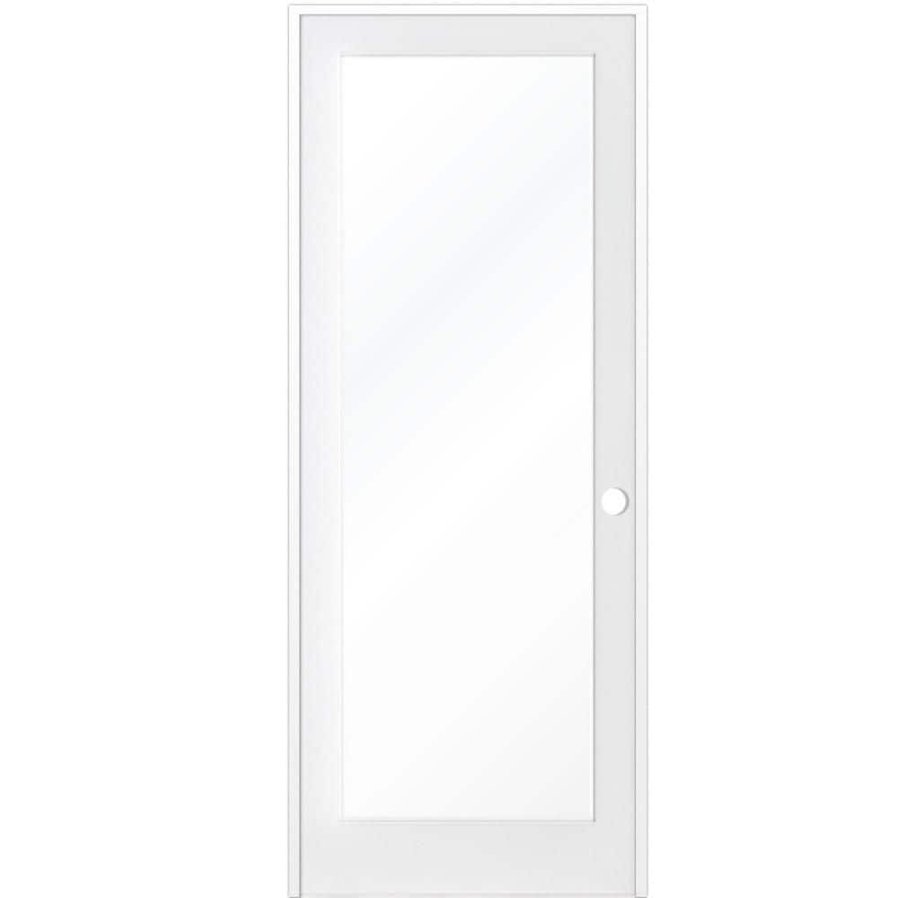 28 in. x 96 in. 1-Lite Solid Hybrid Core MDF Primed Left-Hand Single Prehung Interior Door price history on PriceWatchPro