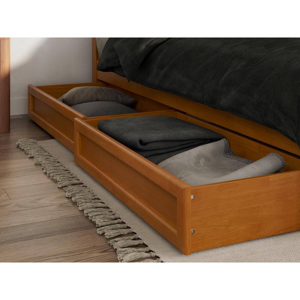 Casanova Light Toffee King Rubberwood Platform Bed with Storage Drawers
