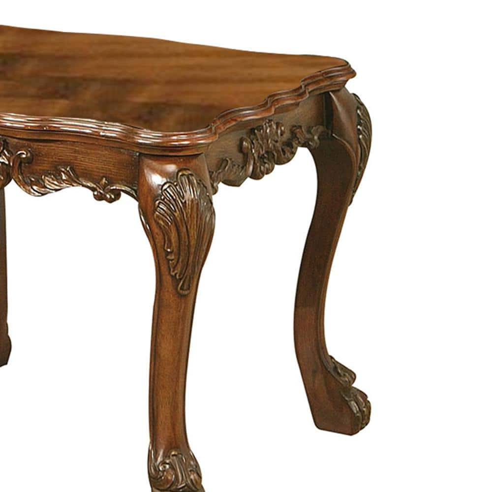 Cherry Oak 28" Traditional Wood and Metal End Table