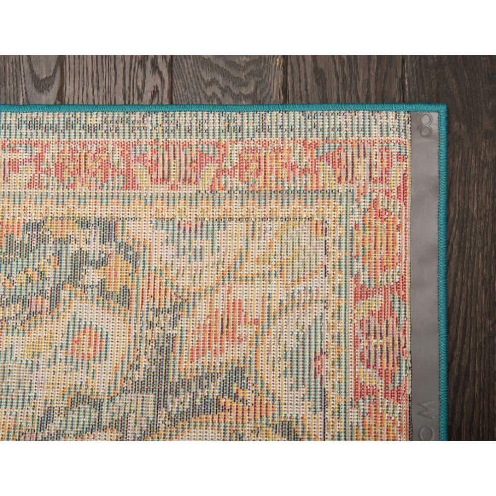 Madeline Square Blue Medallion 8x8 Synthetic Rug