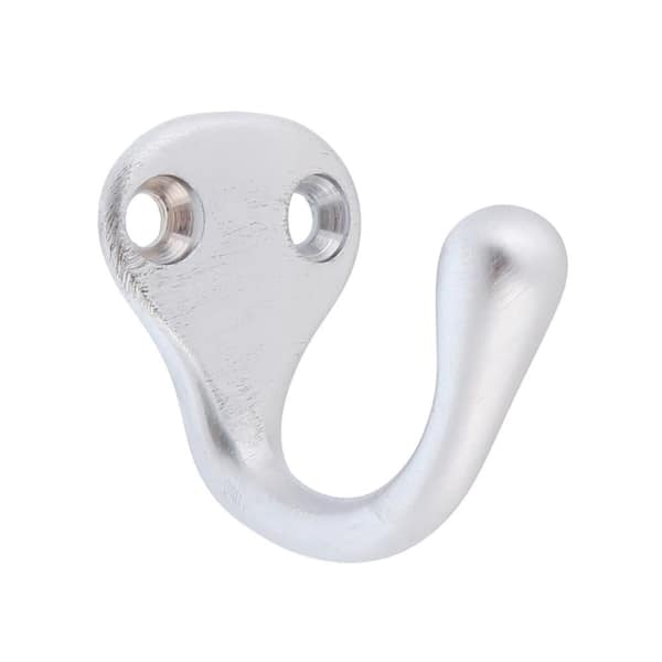 Solid Brass Single Hook in Satin Chrome