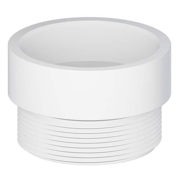 2 in. White Rigid PVC DWV Male Adapter, 0.21 ft. Long, MPT x Hub Fitting for Drain, Schedule 40 (50-Pack)